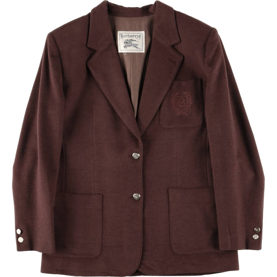 90'S Burberry cashmere-blend wool tailored jacket, women's size small, vintage wool brown type Vintage Second Hand