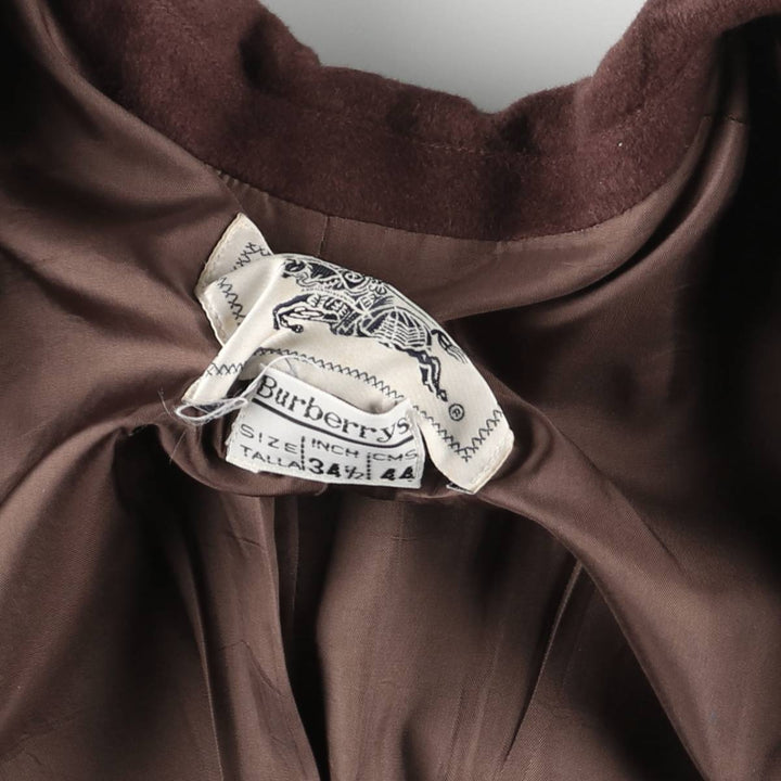 90'S Burberry cashmere-blend wool tailored jacket, women's size small, vintage wool brown type Vintage Second Hand