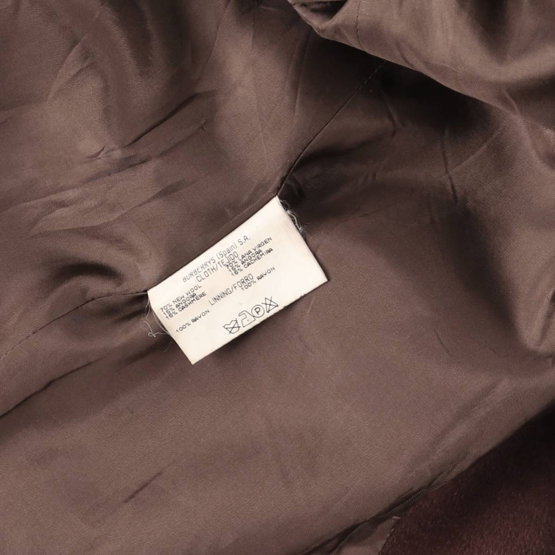 90'S Burberry cashmere-blend wool tailored jacket, women's size small, vintage wool brown type Vintage Second Hand