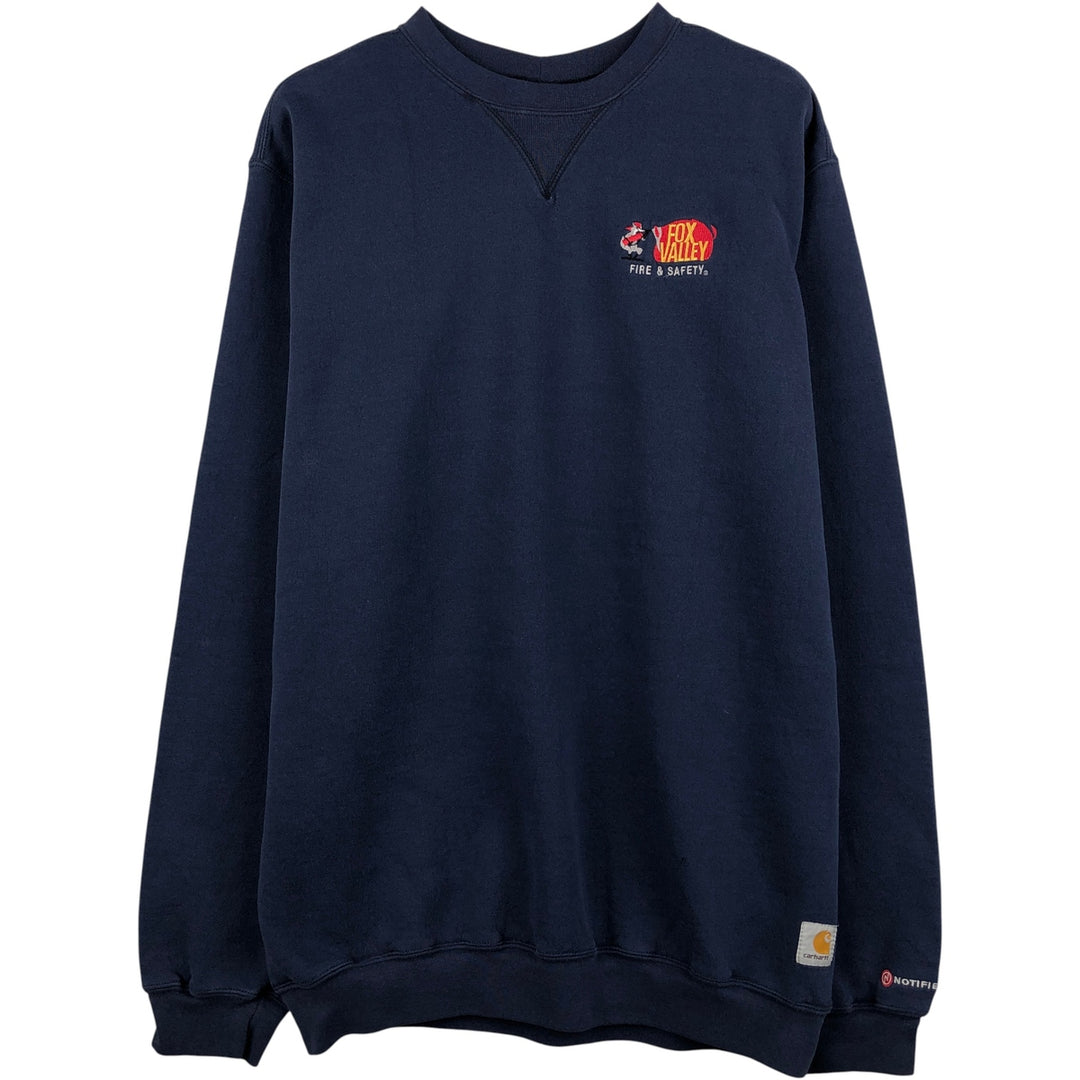 Carhartt Advertising Sweatshirt, Men's Size L cotton navy blue type Vintage Second Hand