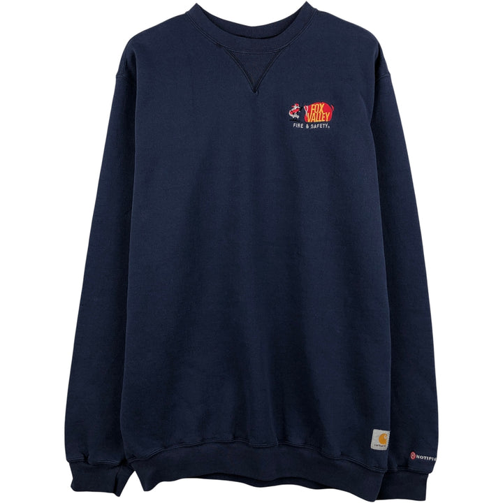 Carhartt Advertising Sweatshirt, Men's Size L cotton navy blue type Vintage Second Hand