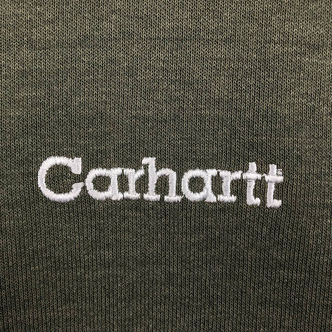 Carhartt One Point Logo Sweatshirt, Men's Size L cotton Khaki type Vintage Second Hand