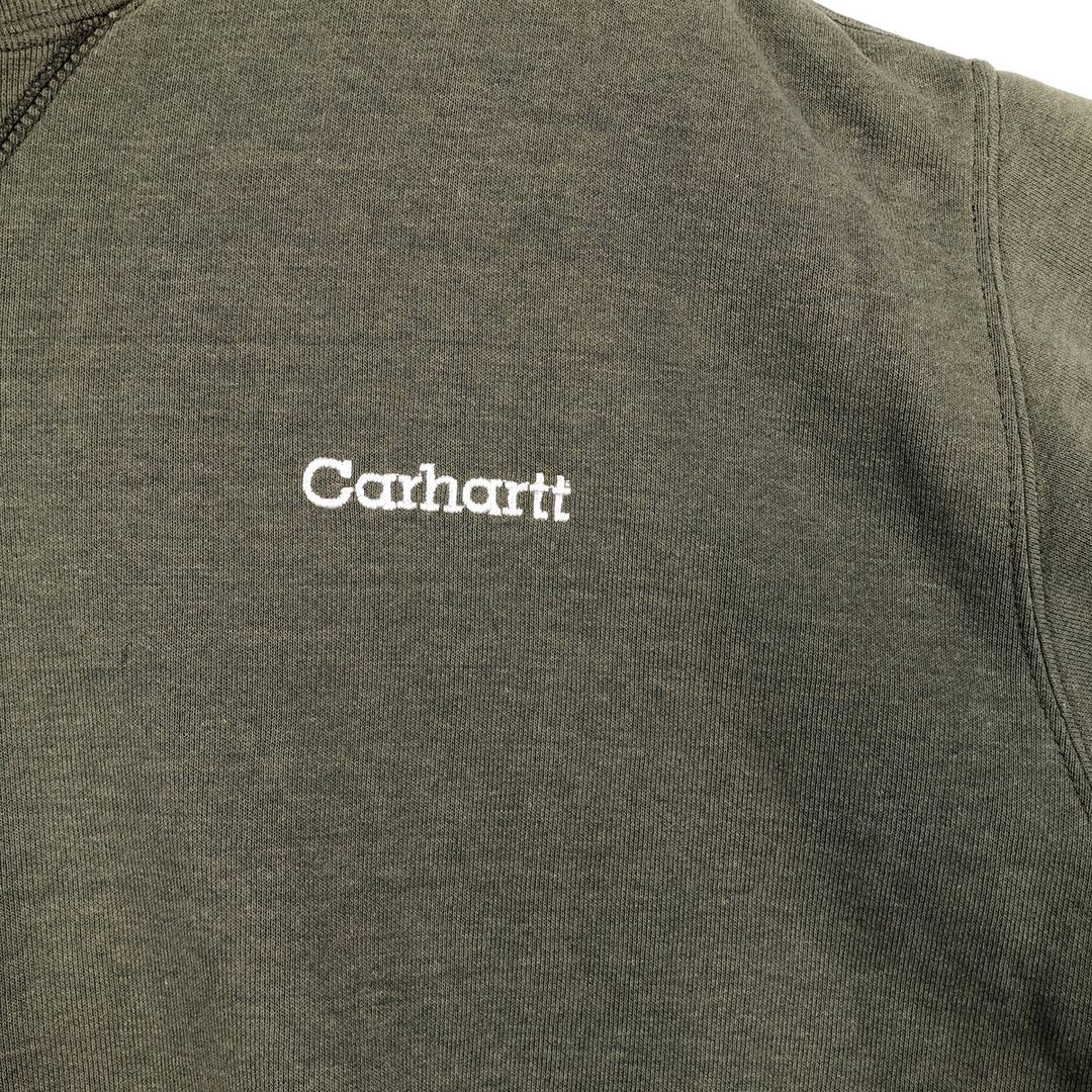 Carhartt One Point Logo Sweatshirt, Men's Size L cotton Khaki type Vintage Second Hand