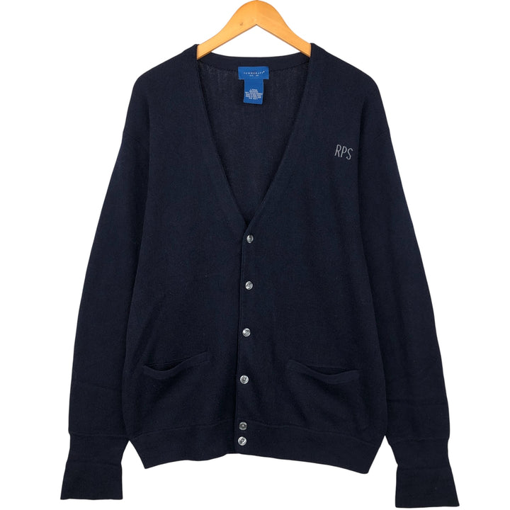 80s-90'S Town Craft Acrylic Knit Cardigan, Men's Size L, Vintage acrylic navy blue type Vintage Second Hand
