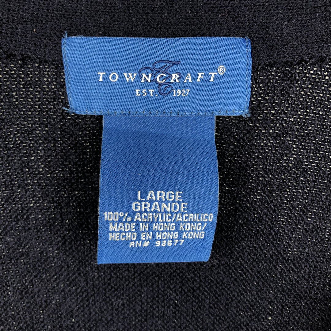 80s-90'S Town Craft Acrylic Knit Cardigan, Men's Size L, Vintage acrylic navy blue type Vintage Second Hand