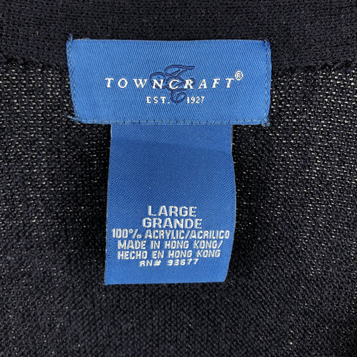 80s-90'S Town Craft Acrylic Knit Cardigan, Men's Size L, Vintage acrylic navy blue type Vintage Second Hand