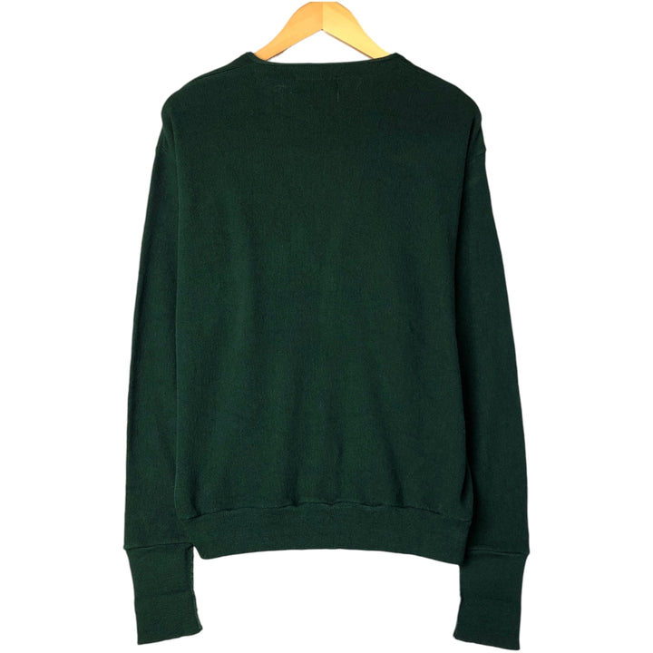 EXPRESSIONS Acrylic Knit Cardigan, Made in USA, Men's XL unclear Green type dark green Vintage Second Hand