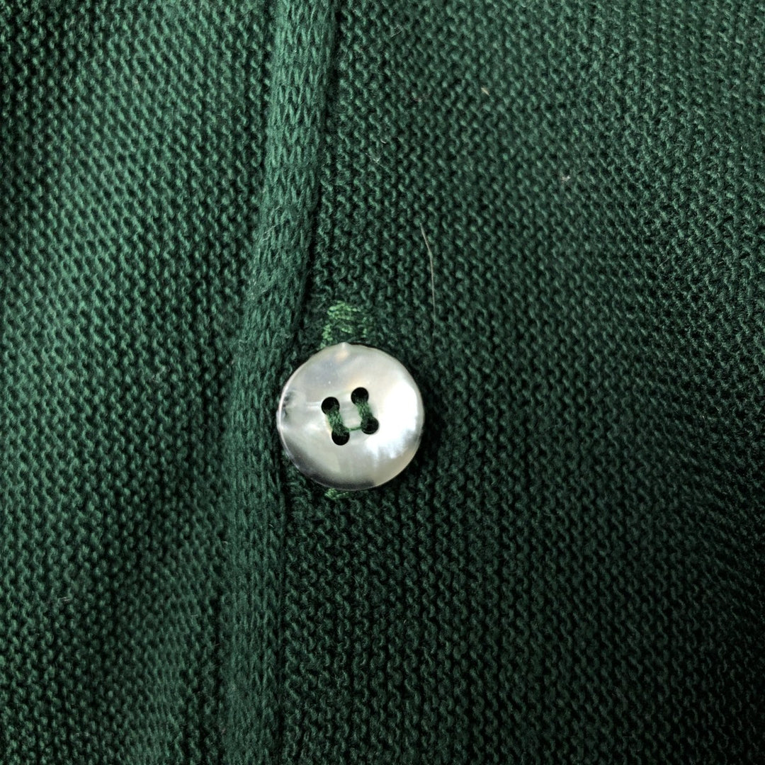 EXPRESSIONS Acrylic Knit Cardigan, Made in USA, Men's XL unclear Green type dark green Vintage Second Hand