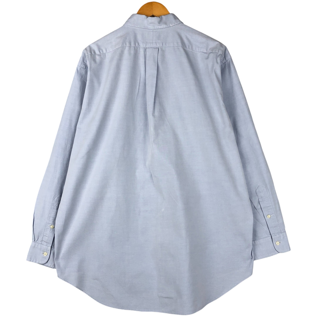 Ralph Lauren YARMOUTH long sleeve button down shirt, men's XL size cotton Blue type light blue Vintage Second Hand