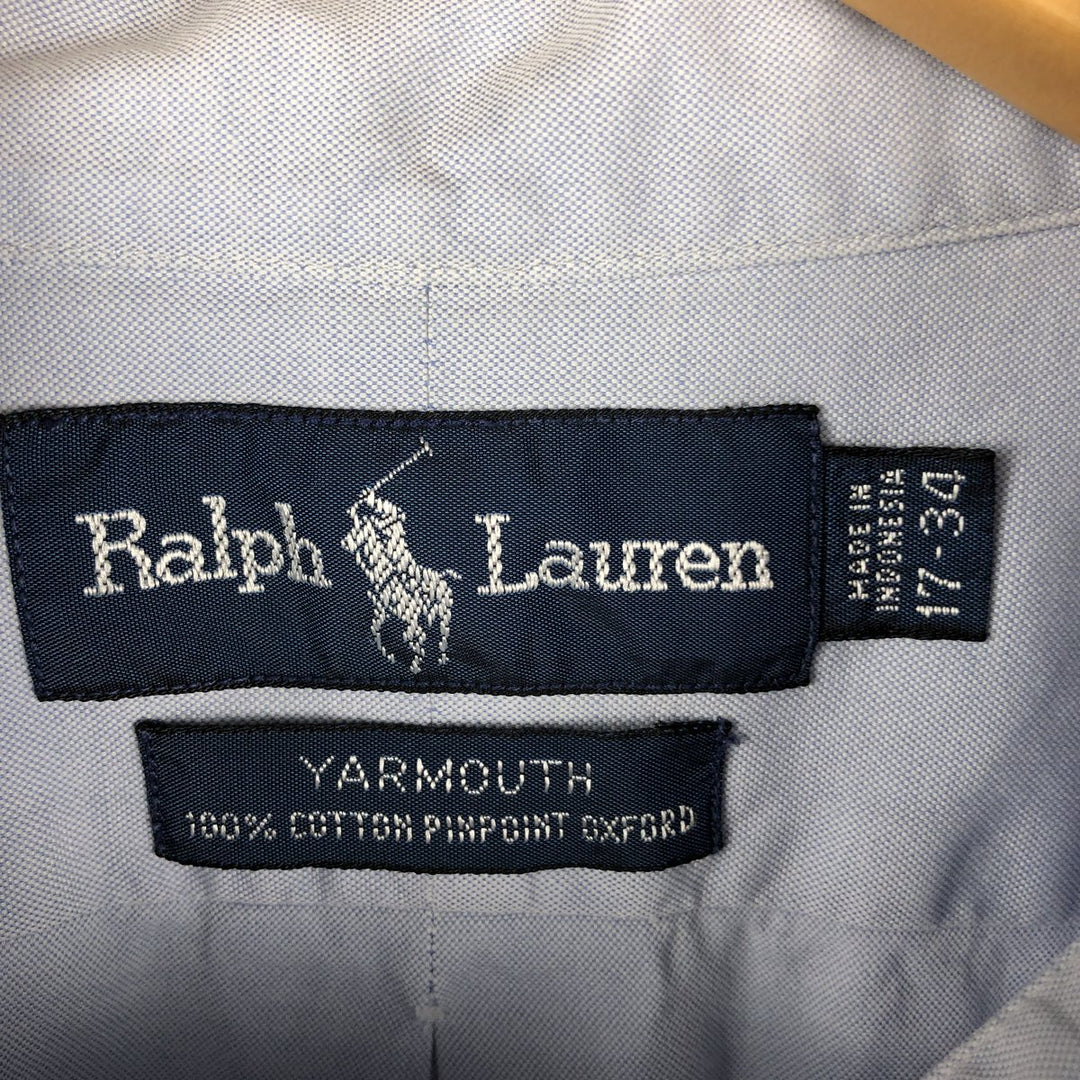 Ralph Lauren YARMOUTH long sleeve button down shirt, men's XL size cotton Blue type light blue Vintage Second Hand