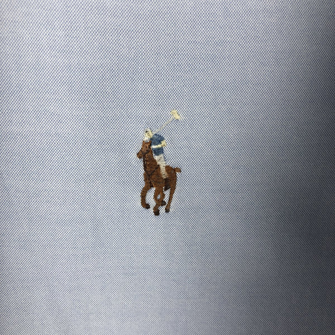Ralph Lauren YARMOUTH long sleeve button down shirt, men's XL size cotton Blue type light blue Vintage Second Hand