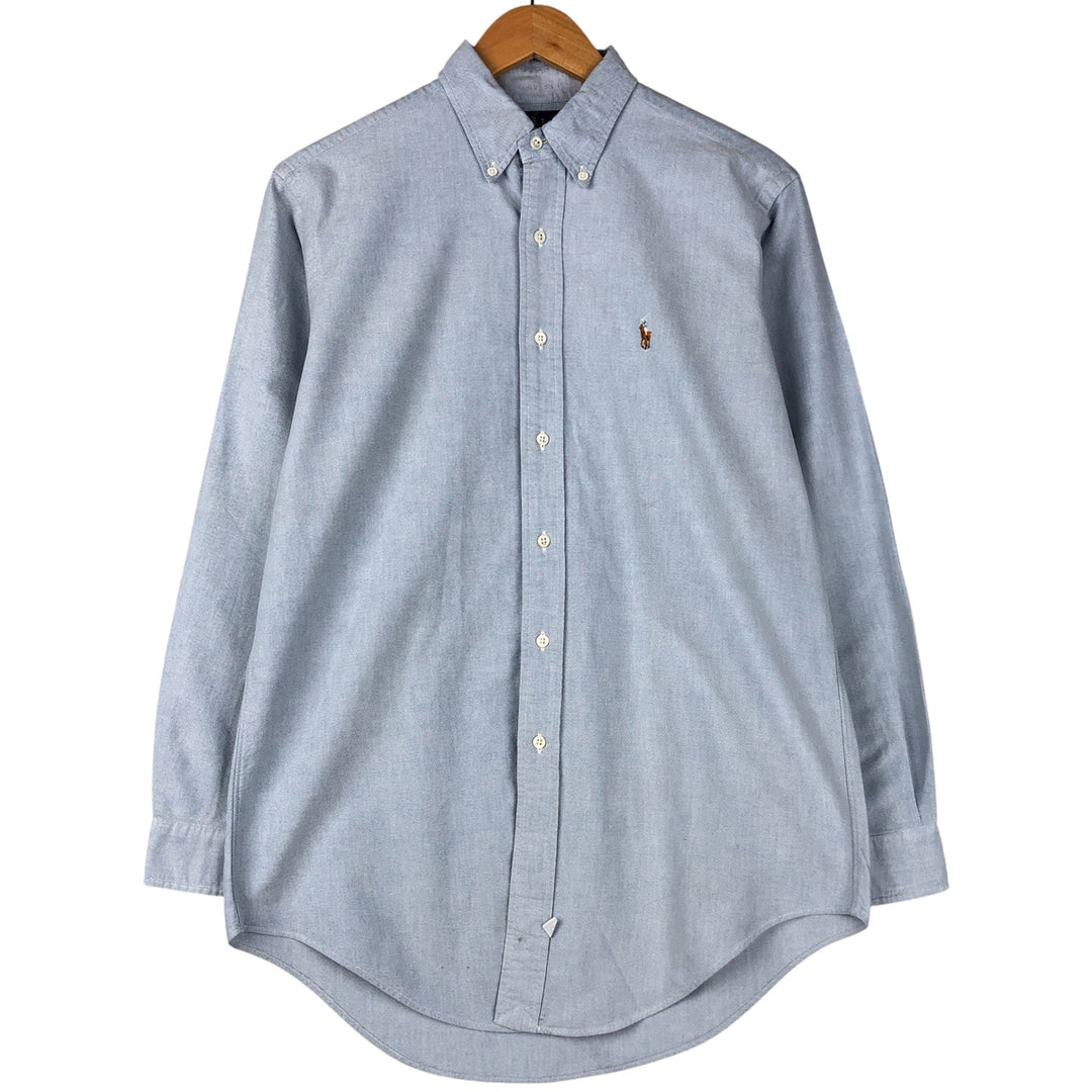 Ralph Lauren long sleeve button down shirt, men's size M cotton Blue type light blue Vintage Second Hand