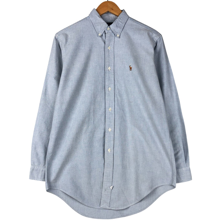 Ralph Lauren long sleeve button down shirt, men's size M cotton Blue type light blue Vintage Second Hand