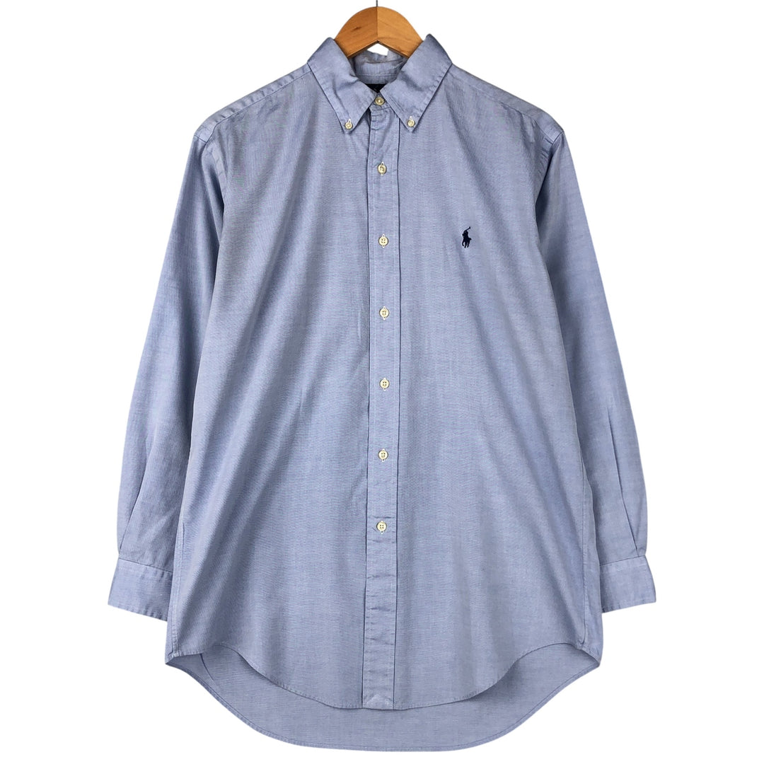 Ralph Lauren YARMOUTH long sleeve button down shirt, men's size M cotton Blue type light blue Vintage Second Hand