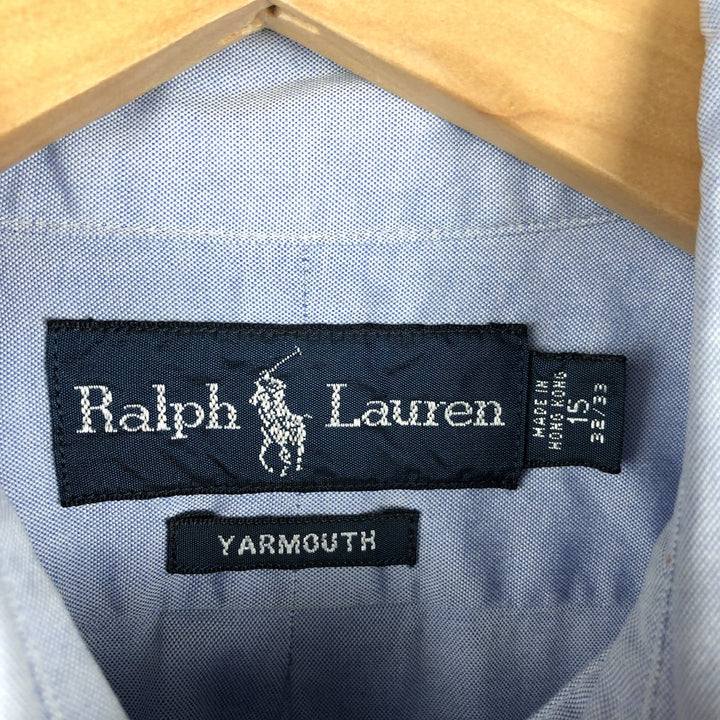 Ralph Lauren YARMOUTH long sleeve button down shirt, men's size M cotton Blue type light blue Vintage Second Hand