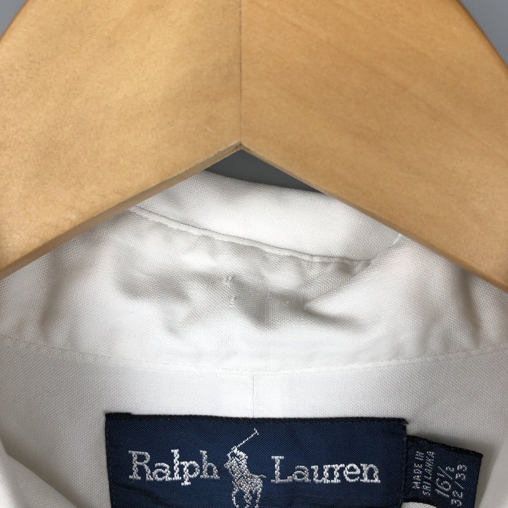 Ralph Lauren YARMOUTH long sleeve button down shirt, men's size L cotton white type Vintage Second Hand
