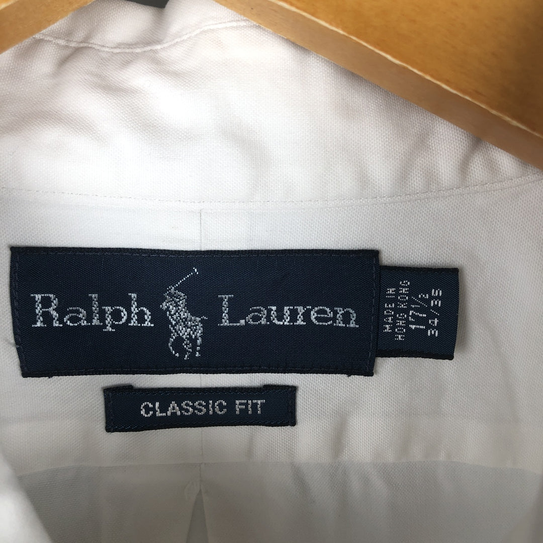 Ralph Lauren Classic Fit Long Sleeve Button Down Shirt Men's XL cotton white type Vintage Second Hand