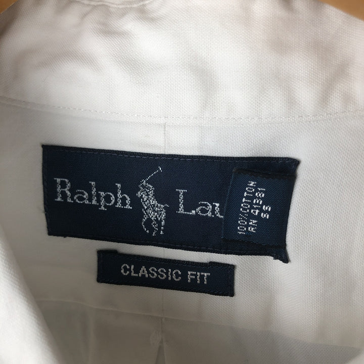 Ralph Lauren Classic Fit Long Sleeve Button Down Shirt Men's XL cotton white type Vintage Second Hand