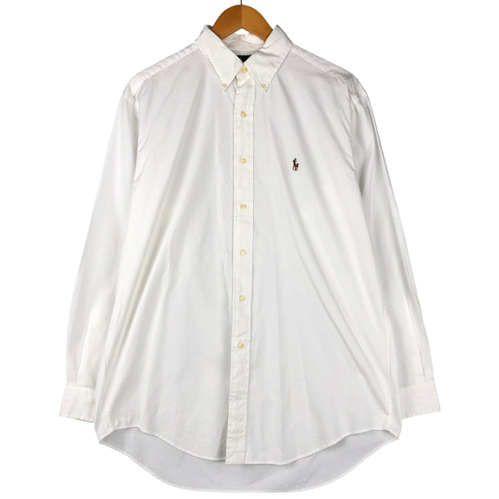 Ralph Lauren YARMOUTH long sleeve button down shirt, men's size L cotton white type Vintage Second Hand