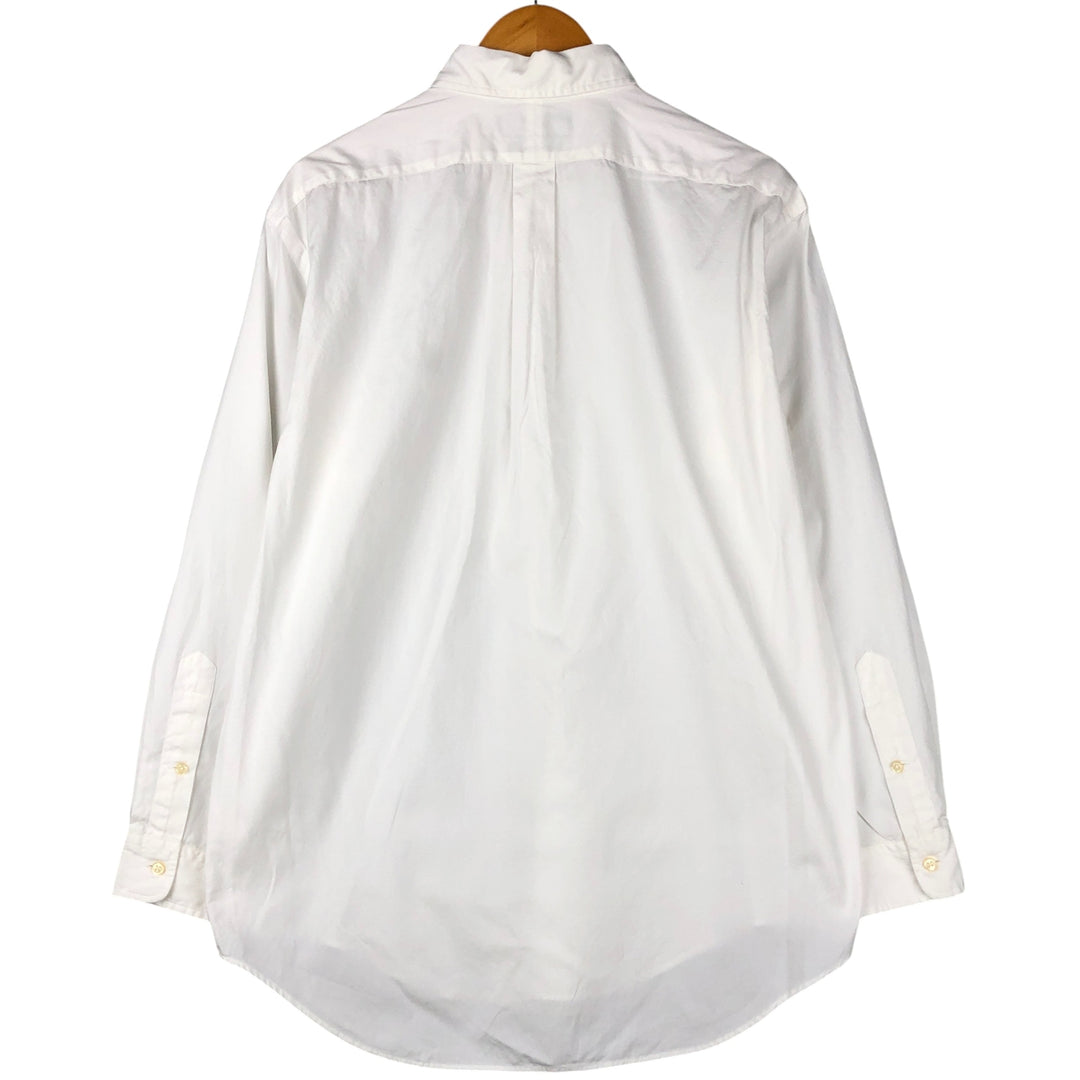 Ralph Lauren YARMOUTH long sleeve button down shirt, men's size L cotton white type Vintage Second Hand