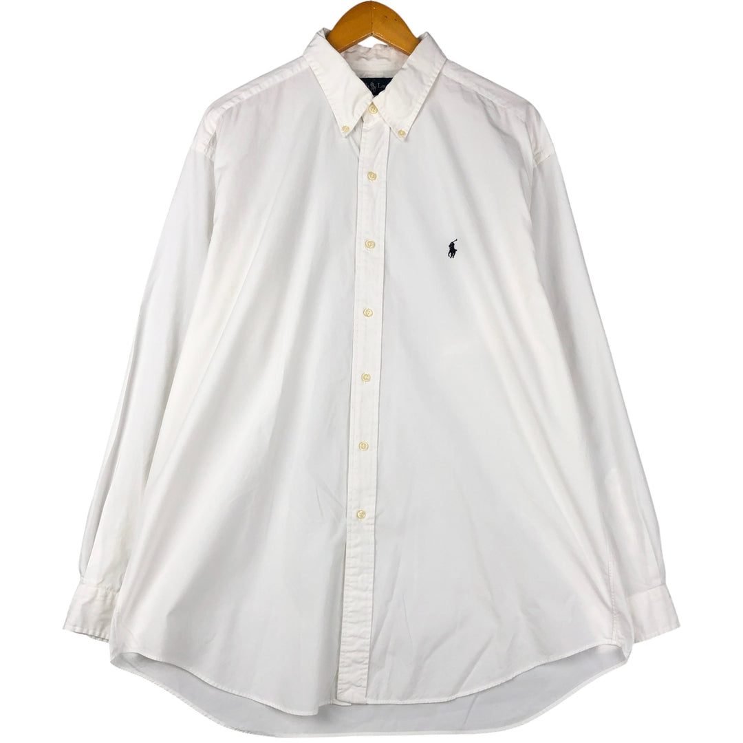 Ralph Lauren BLAKE long sleeve button down shirt, men's XL size cotton white type Vintage Second Hand