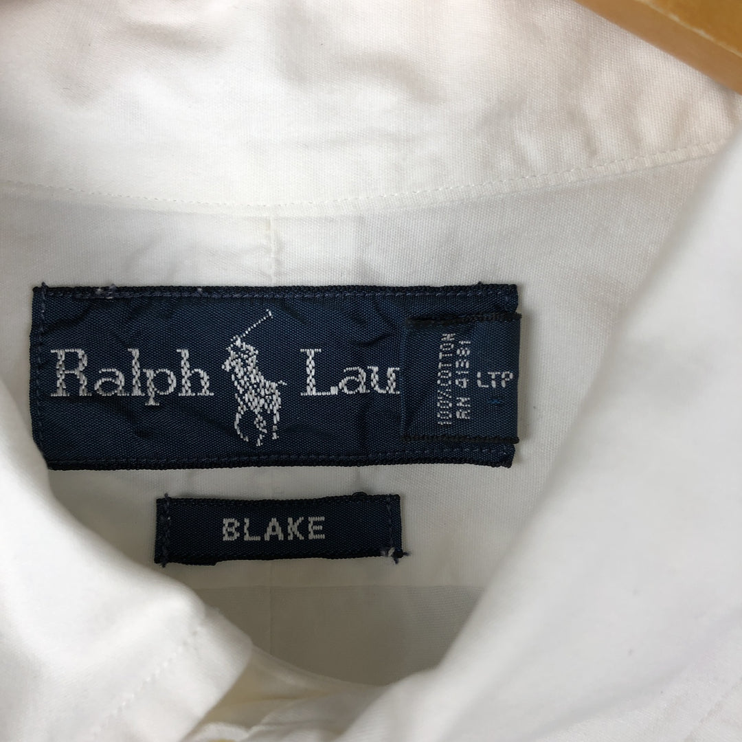 Ralph Lauren BLAKE long sleeve button down shirt, men's XL size cotton white type Vintage Second Hand