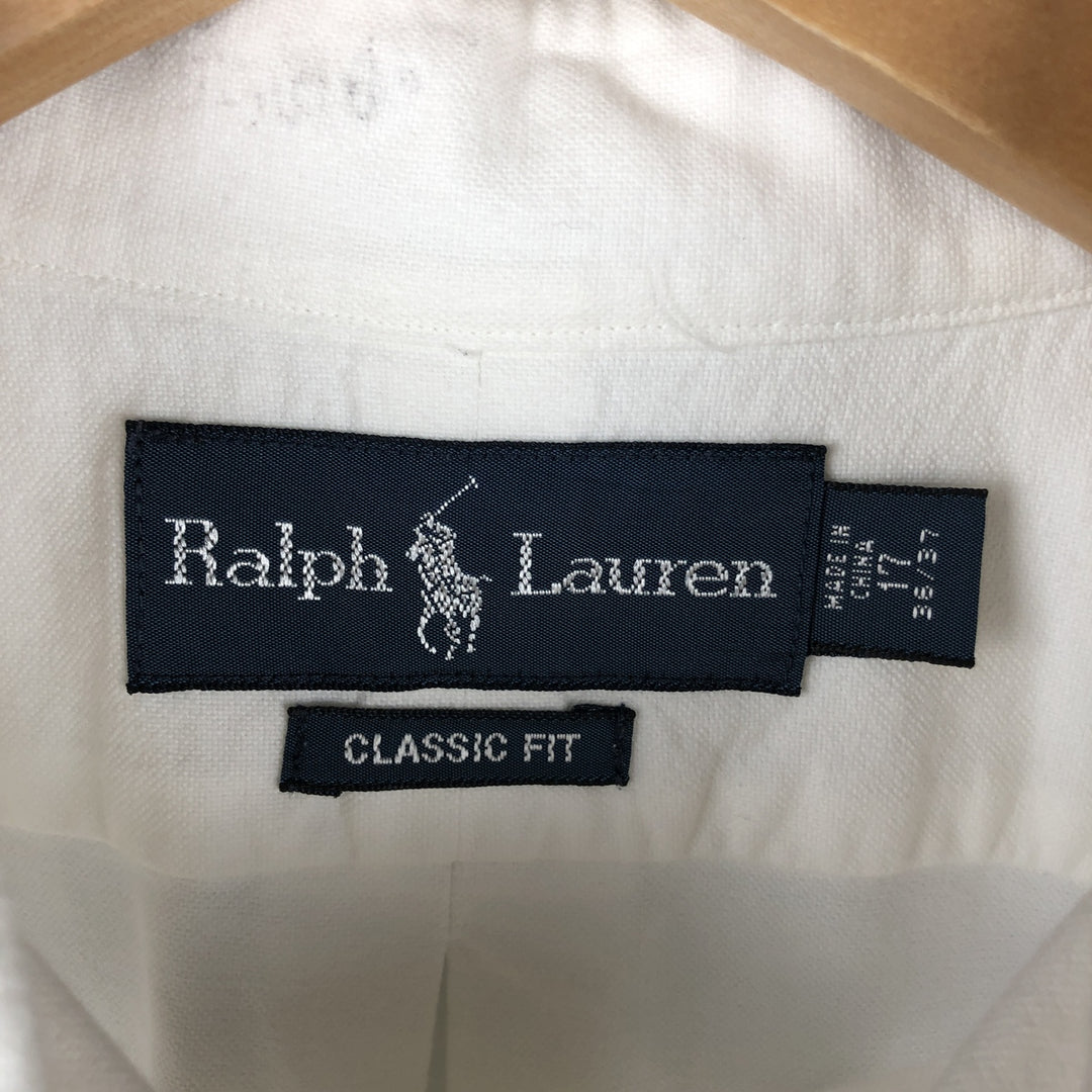 Ralph Lauren Classic Fit Long Sleeve Button Down Shirt Men's XL cotton white type Vintage Second Hand