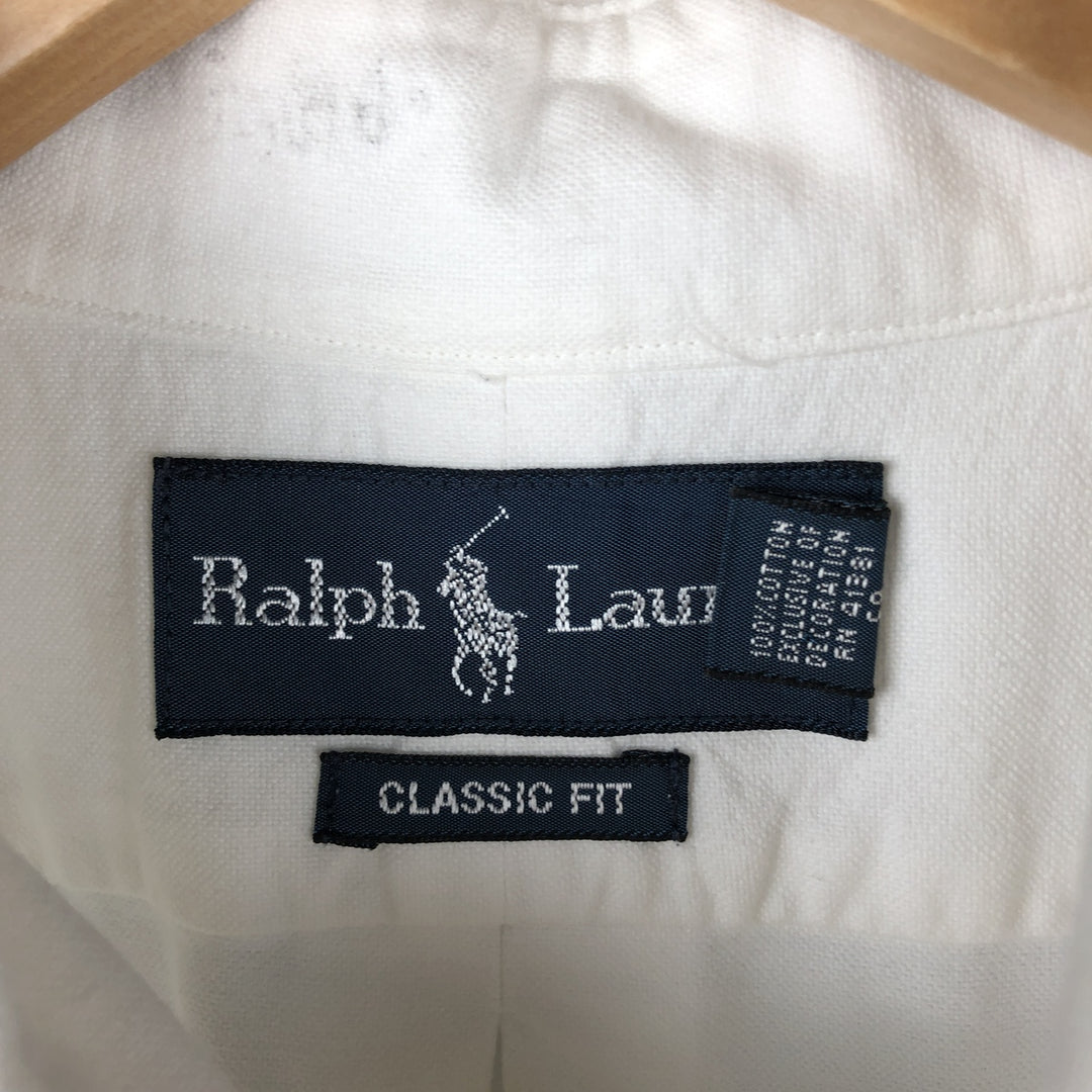 Ralph Lauren Classic Fit Long Sleeve Button Down Shirt Men's XL cotton white type Vintage Second Hand