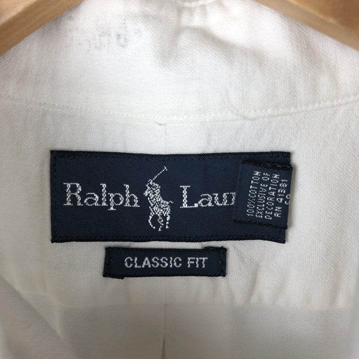 Ralph Lauren Classic Fit Long Sleeve Button Down Shirt Men's XL cotton white type Vintage Second Hand