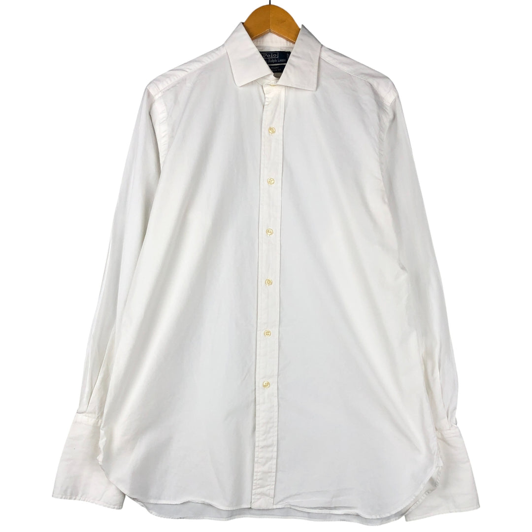 Ralph Lauren POLO by Ralph Lauren REGENT CLASSIC FIT long-sleeved cotton shirt with cuffs, men's size L cotton white type Vintage Second Hand