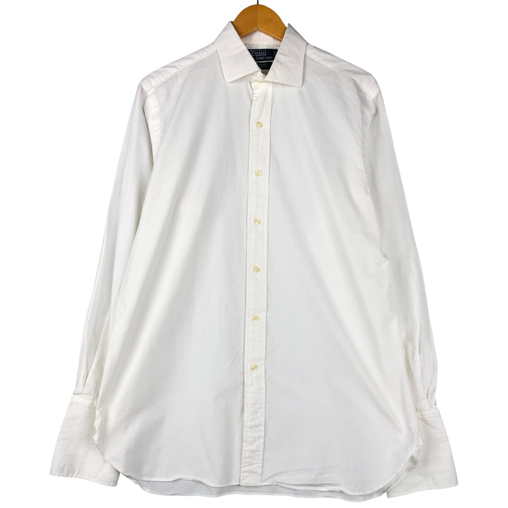 Ralph Lauren POLO by Ralph Lauren REGENT CLASSIC FIT long-sleeved cotton shirt with cuffs, men's size L cotton white type Vintage Second Hand