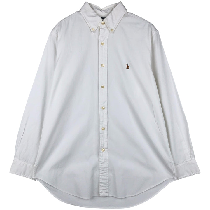 Ralph Lauren Classic Fit Long Sleeve Button Down Shirt, Men's Size L cotton white type Vintage Second Hand