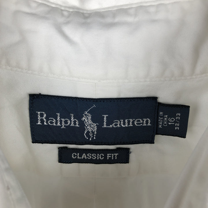Ralph Lauren Classic Fit Long Sleeve Button Down Shirt, Men's Size L cotton white type Vintage Second Hand