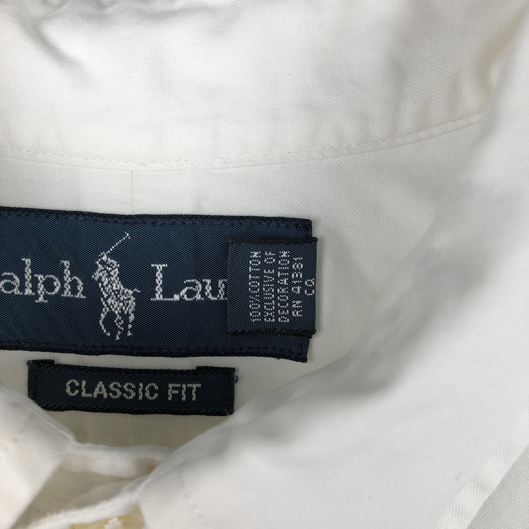 Ralph Lauren Classic Fit Long Sleeve Button Down Shirt, Men's Size L cotton white type Vintage Second Hand