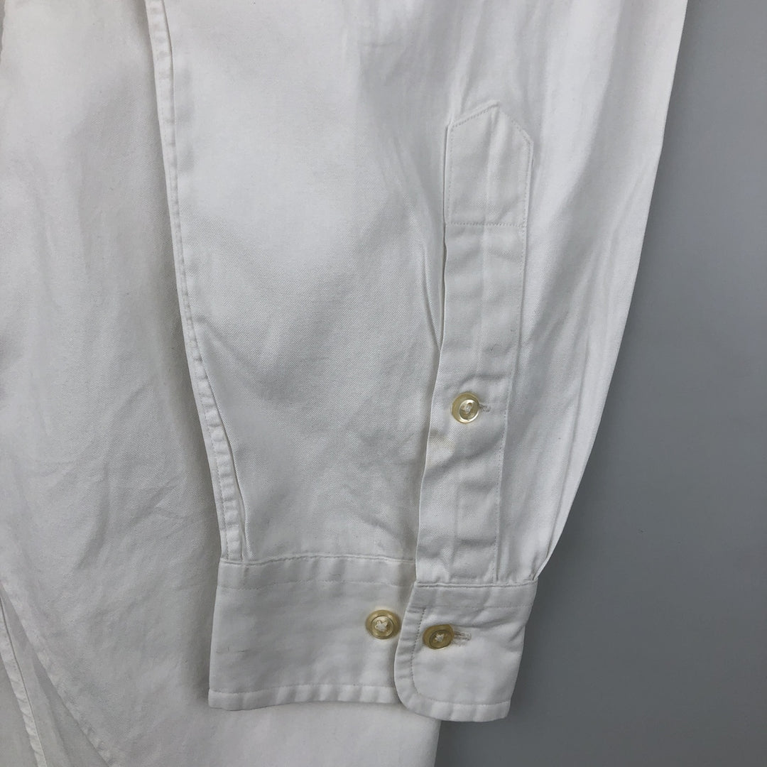 Ralph Lauren Classic Fit Long Sleeve Button Down Shirt, Men's Size L cotton white type Vintage Second Hand