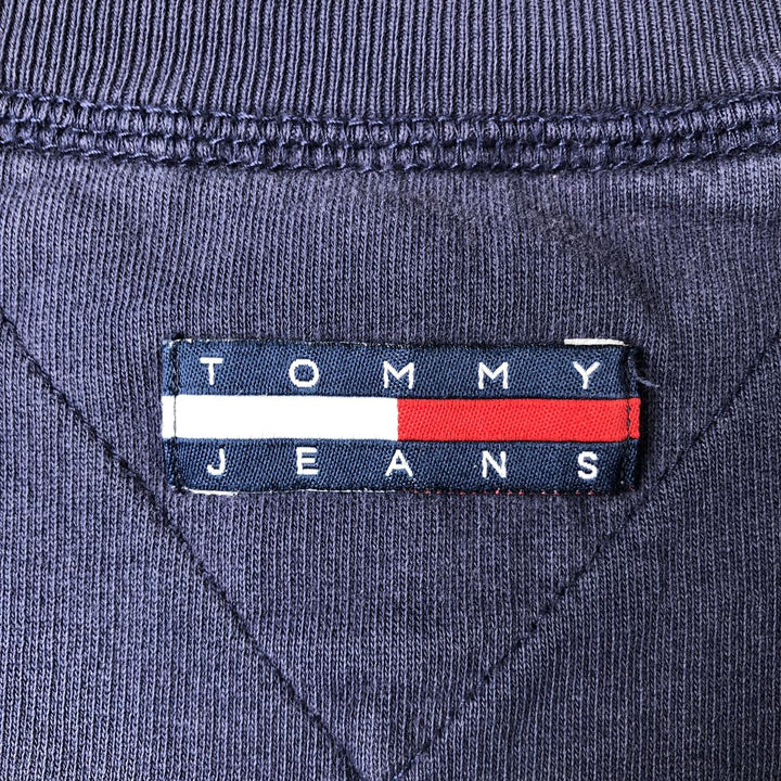 90'S Tommy Hilfiger logo sweatshirt, men's size L cotton navy blue type Vintage Second Hand