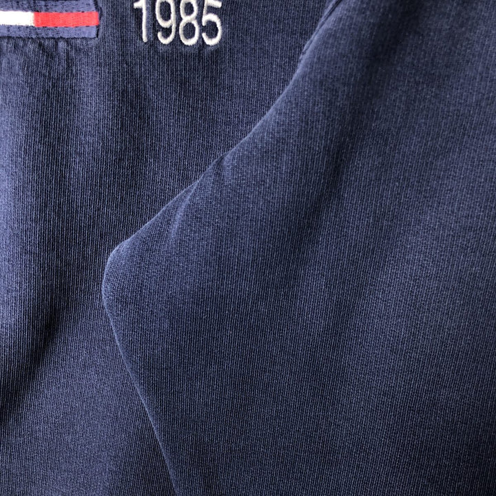 90'S Tommy Hilfiger logo sweatshirt, men's size L cotton navy blue type Vintage Second Hand