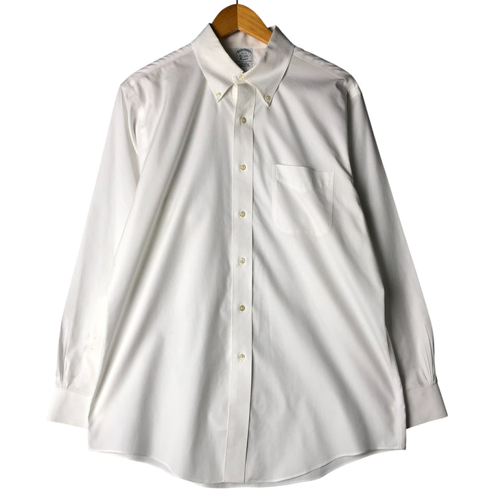 Brooks Brothers Est.1818 Classic Long Sleeve Button-Down Shirt, Men's Size L Supima Cotton white type Vintage Second Hand