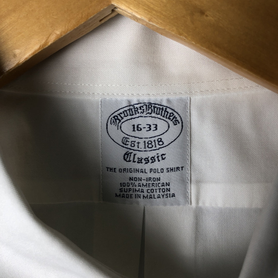 Brooks Brothers Est.1818 Classic Long Sleeve Button-Down Shirt, Men's Size L Supima Cotton white type Vintage Second Hand
