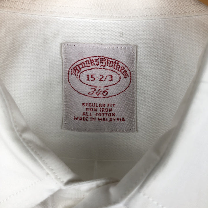 Brooks Brothers 346 long sleeve cotton shirt, men's size M cotton white type Vintage Second Hand