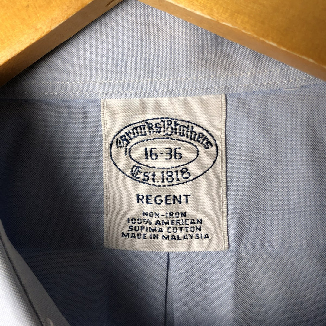 Brooks Brothers Est. 1818 REGENT Wide Collar Long Sleeve Cotton Shirt, Men's Size L Supima Cotton Blue type light blue Vintage Second Hand