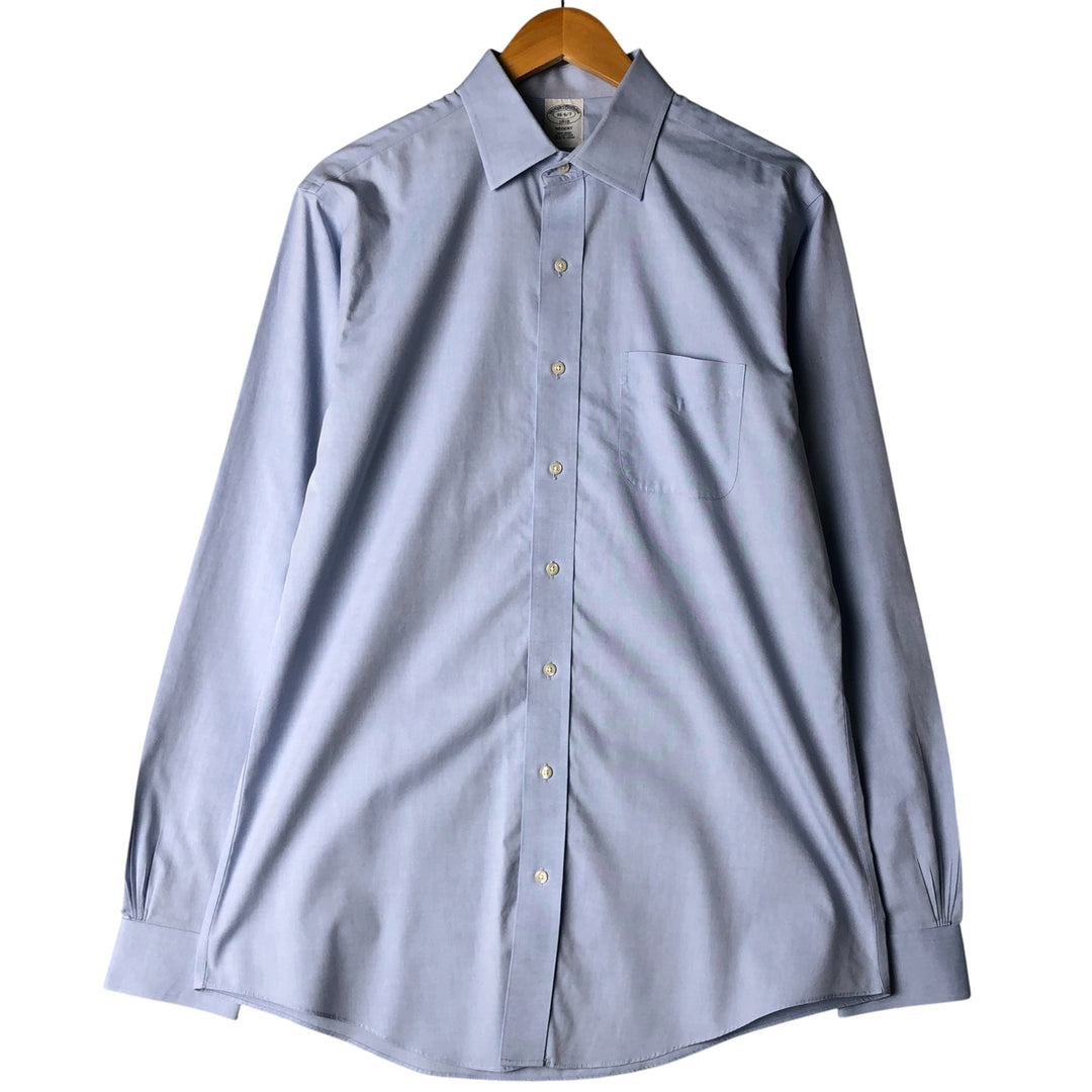 Brooks Brothers 1818 REGENT Wide Collar Long Sleeve Button-Down Shirt, Men's Size L cotton Blue type light blue Vintage Second Hand