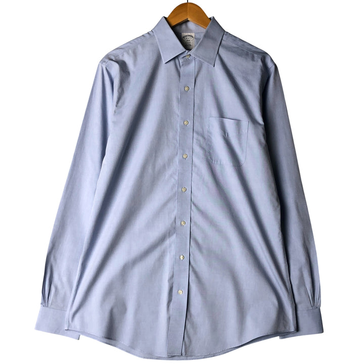 Brooks Brothers 1818 REGENT Wide Collar Long Sleeve Button-Down Shirt, Men's Size L cotton Blue type light blue Vintage Second Hand