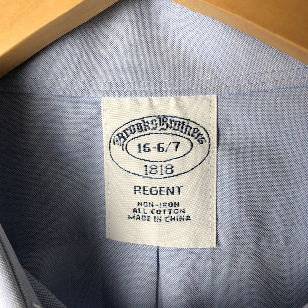 Brooks Brothers 1818 REGENT Wide Collar Long Sleeve Button-Down Shirt, Men's Size L cotton Blue type light blue Vintage Second Hand
