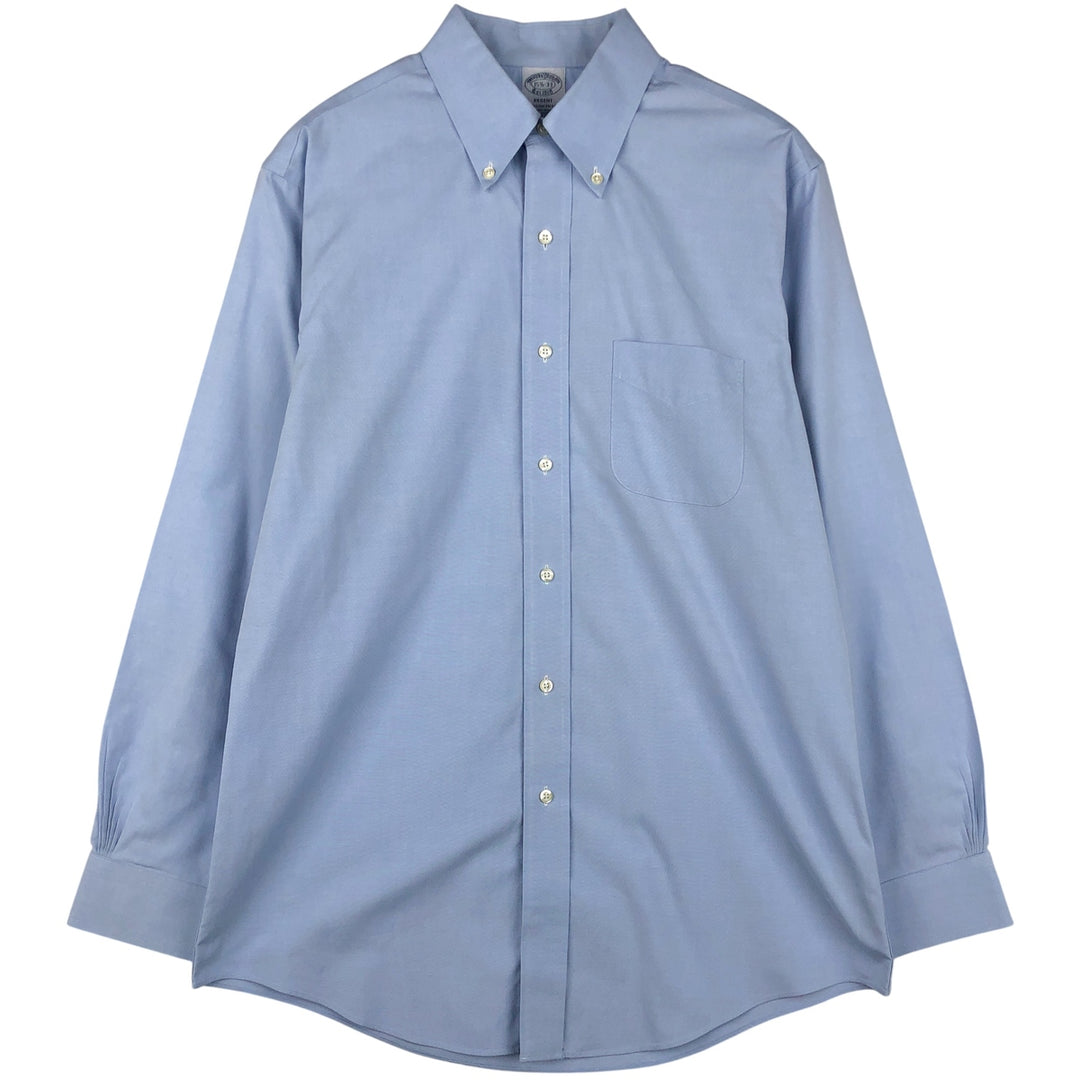 Brooks Brothers Est. 1818 REGENT Long Sleeve Button-Down Shirt, Men's Size Medium Supima Cotton Blue type light blue Vintage Second Hand