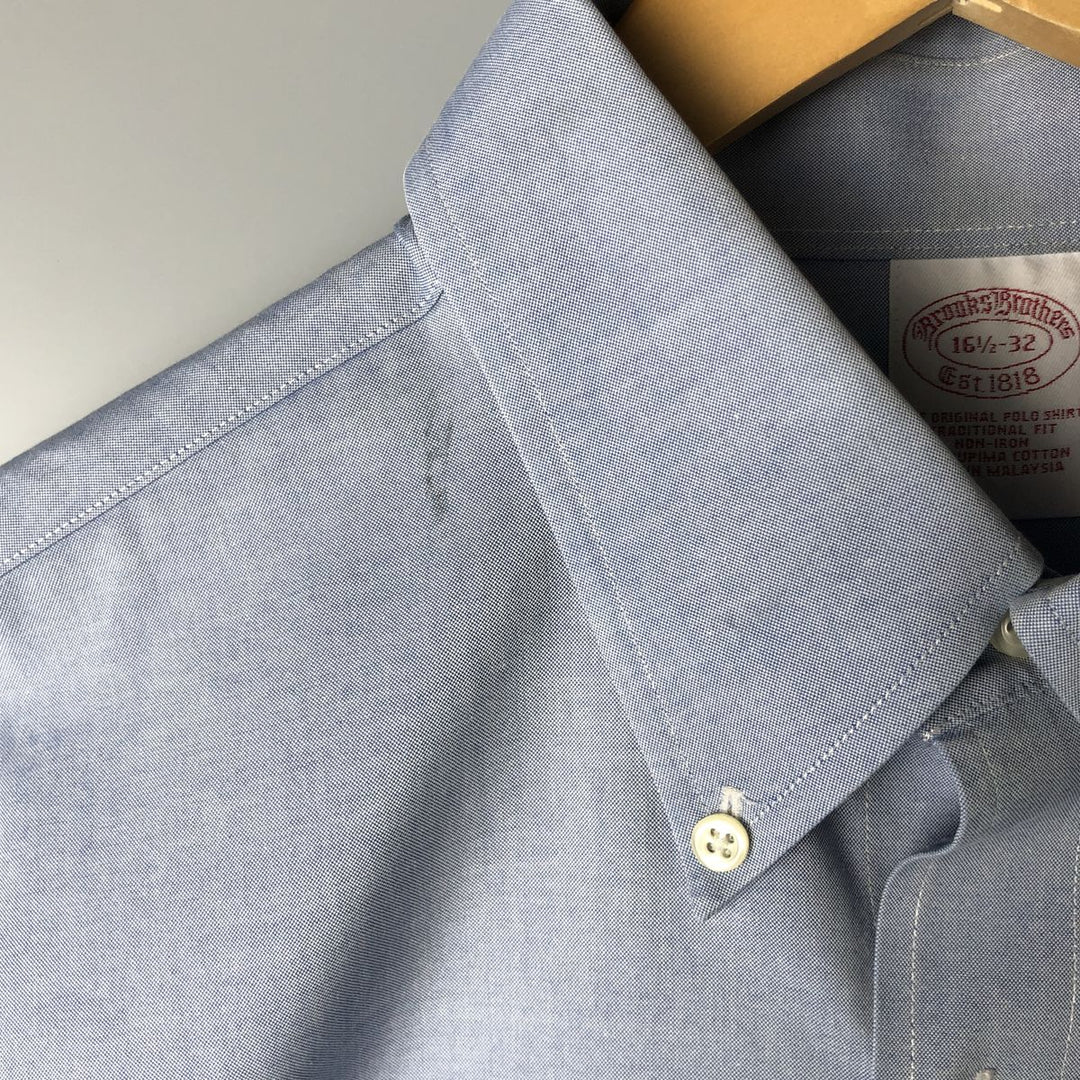 Brooks Brothers Est. 1818 Traditional Fit Long Sleeve Button-Down Shirt, Men's Size L Supima Cotton Blue type light blue Vintage Second Hand