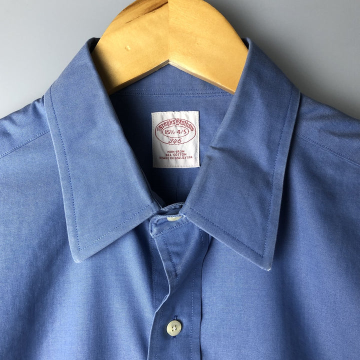 Brooks Brothers 346 long sleeve cotton shirt, men's size M cotton blue type Vintage Second Hand
