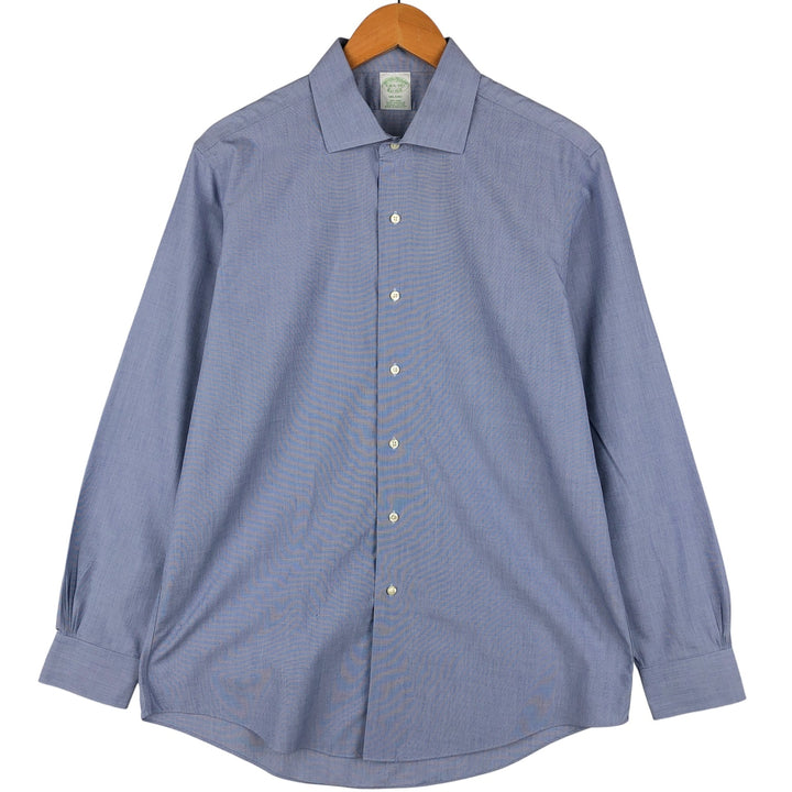 Brooks Brothers Est.1818 MILANO Wide Collar Long Sleeve Cotton Shirt, Men's Size L Supima Cotton Blue type light blue Vintage Second Hand