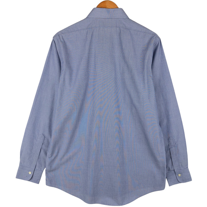 Brooks Brothers Est.1818 MILANO Wide Collar Long Sleeve Cotton Shirt, Men's Size L Supima Cotton Blue type light blue Vintage Second Hand