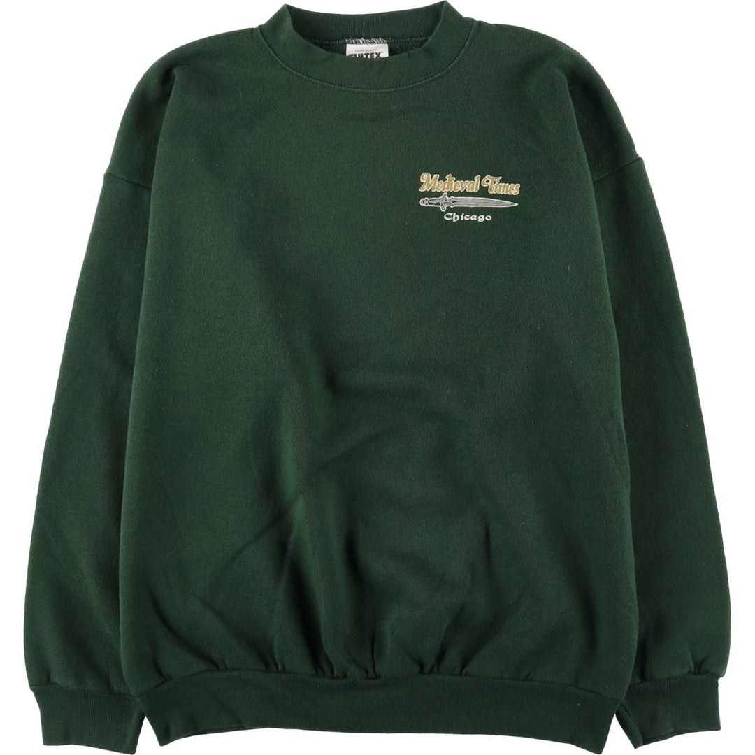 Vintage 90'S Tultex Medieval Times Advertising Sweatshirt, Men's Size L cotton Green type dark green Vintage Second Hand